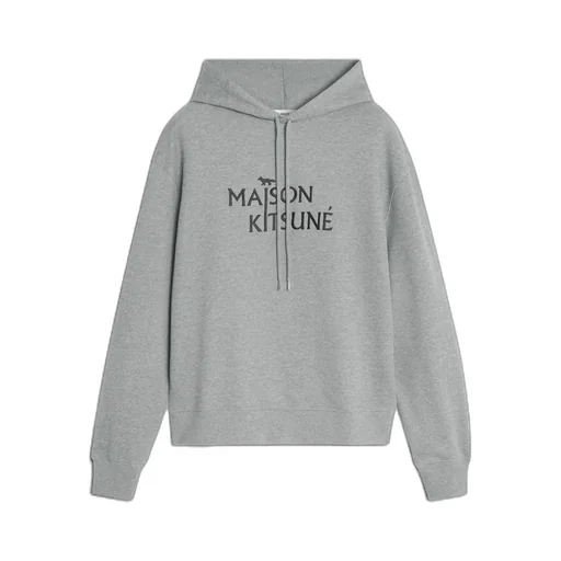 Maison Kitsuné Logo Embroidered Drawstring Hoodie