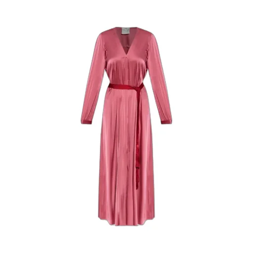 Silk-Blend V-Neck Maxi Dress