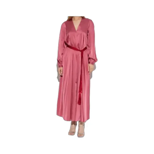 Silk-Blend V-Neck Maxi Dress