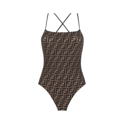 Fendi Striped One-Piece Swimsuit