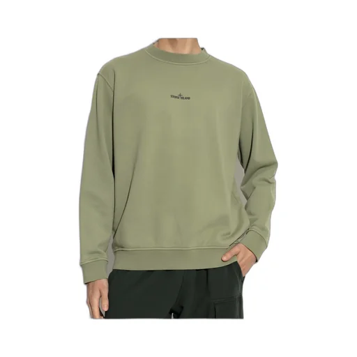 Stone Island Logo Printed Crewneck Sweatshirt