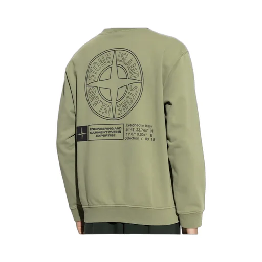 Stone Island Logo Printed Crewneck Sweatshirt