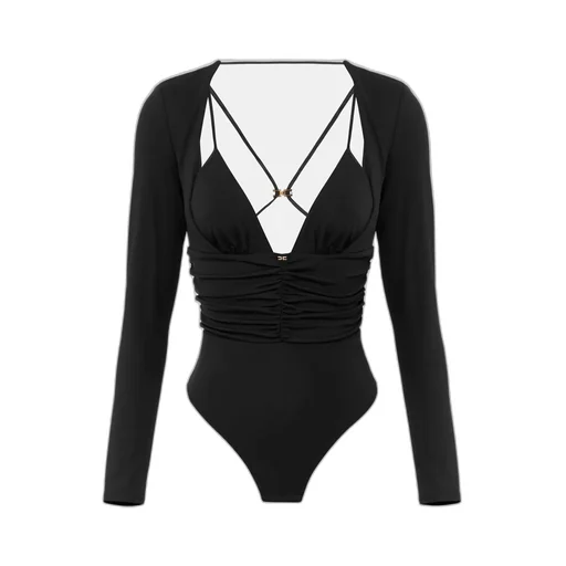 Elisabetta Franchi Draped CrÊPe Jersey Bodysuit
