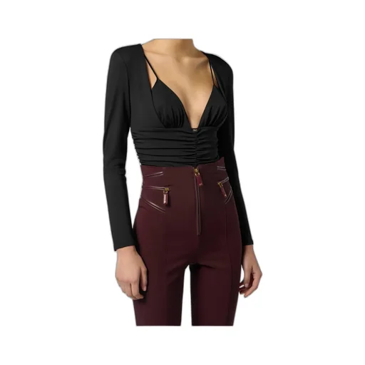 Elisabetta Franchi Draped CrÊPe Jersey Bodysuit