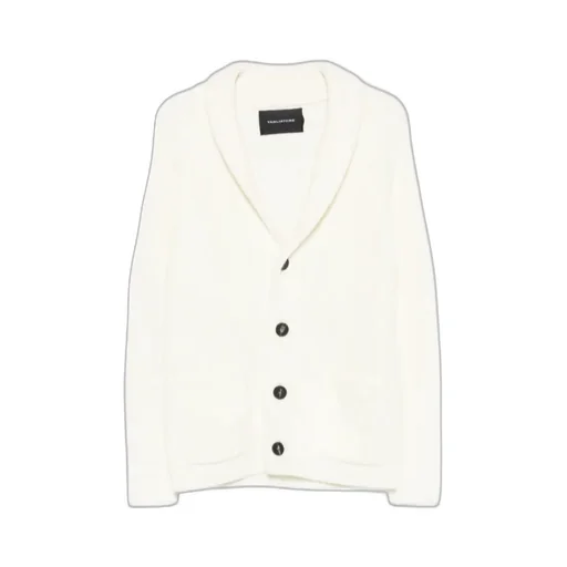 Shawl-Collar Button Cardigan