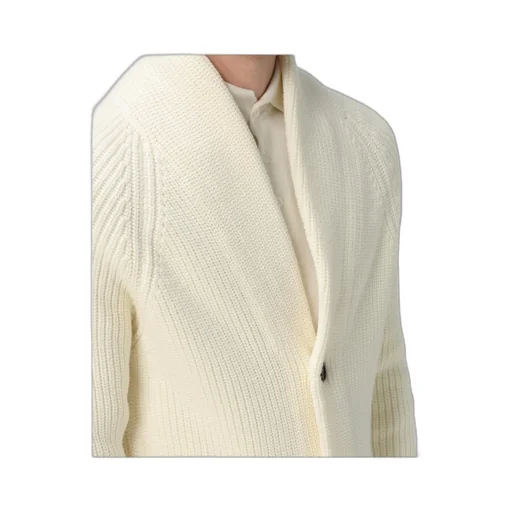 Shawl-Collar Button Cardigan