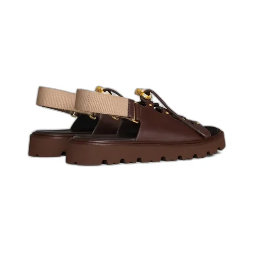 Celine Billie Chunky Sandale In Calfskin And Textile
