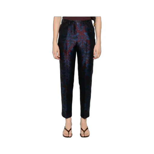Silk-Blend Jacquard Cigarette Trousers