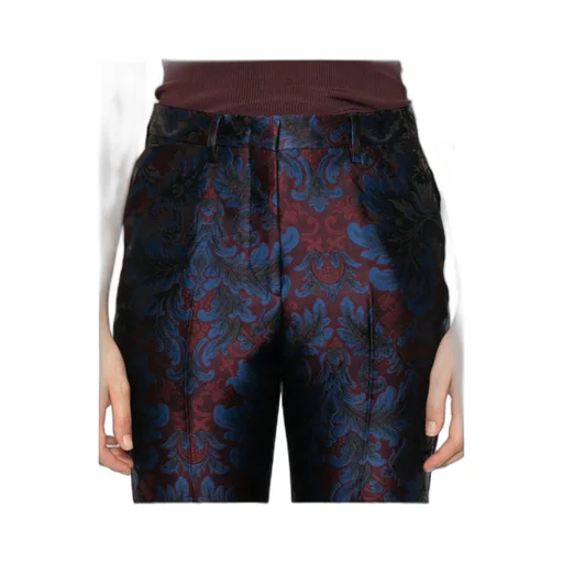 Silk-Blend Jacquard Cigarette Trousers