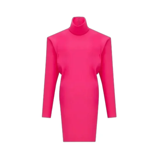 Saint Laurent Turtleneck Long-Sleeve Dress