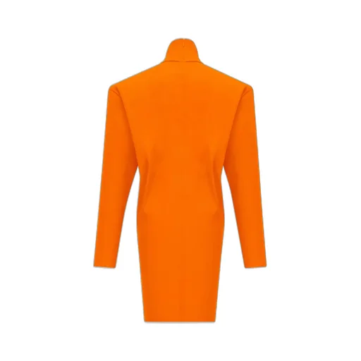 Saint Laurent High Neck Long-Sleeved Boxy Dress