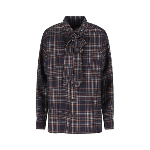 Saint Laurent Cassandre Tartan Button-Up Shirt