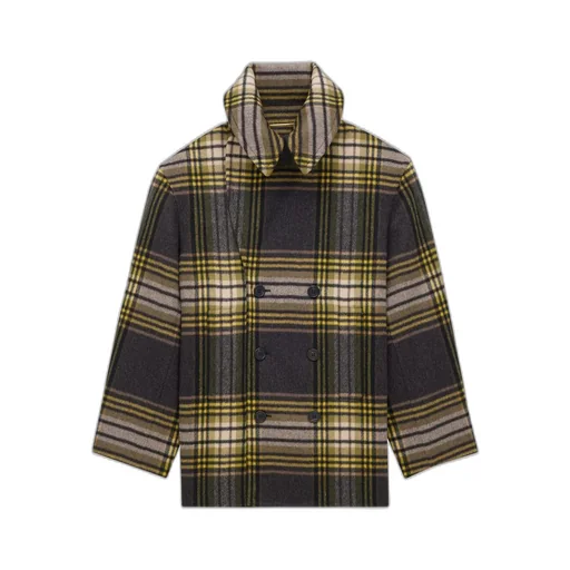 Saint Laurent Tartan Double-Breasted Coat