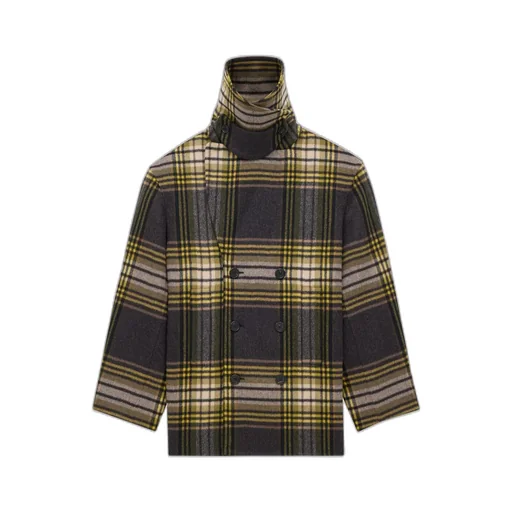 Saint Laurent Tartan Double-Breasted Coat