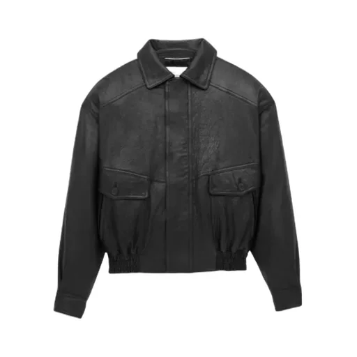 Bomber Jacket In Bubbled Lambskin