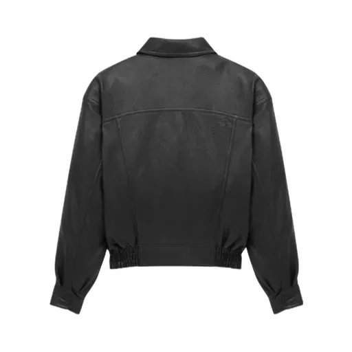Bomber Jacket In Bubbled Lambskin