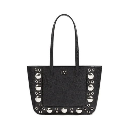 Valentino Vlogo Plaque Eyelet Detailed Shoulder Bag