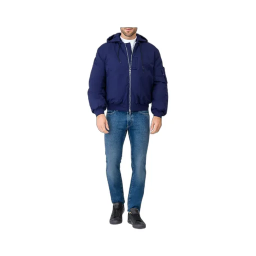 Embroidered Logo Hooded Jacket