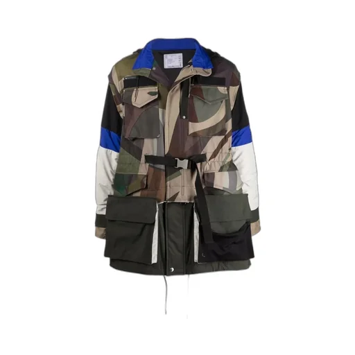 Camouflage-Print Hooded Coat