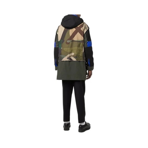 Camouflage-Print Hooded Coat