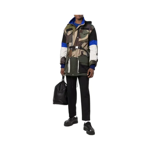 Camouflage-Print Hooded Coat