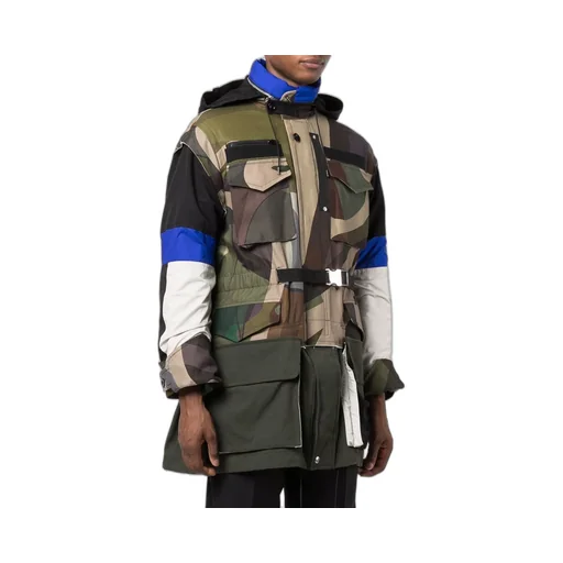 Camouflage-Print Hooded Coat