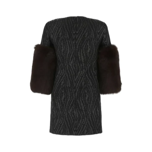 Saint Laurent Fur Sleeve Detail Dress