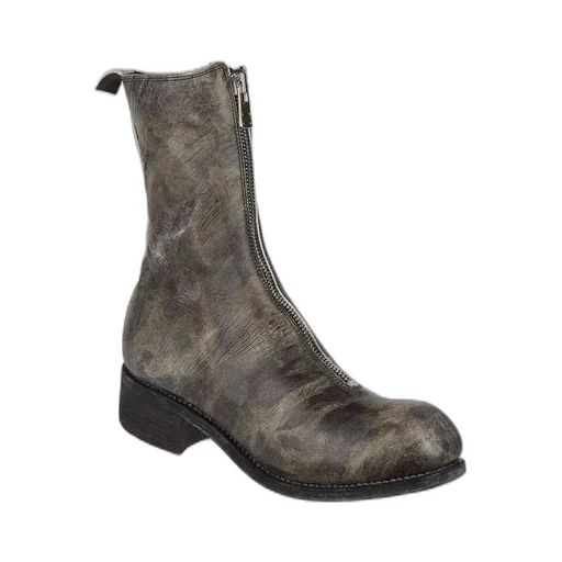 Pattern Front Zipper Boots