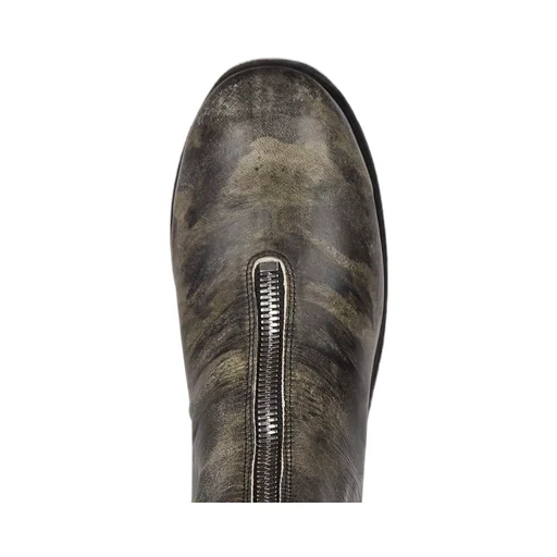 Pattern Front Zipper Boots