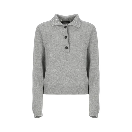 Fabiana Filippi Sequin Embellished Knitted Polo Jumper