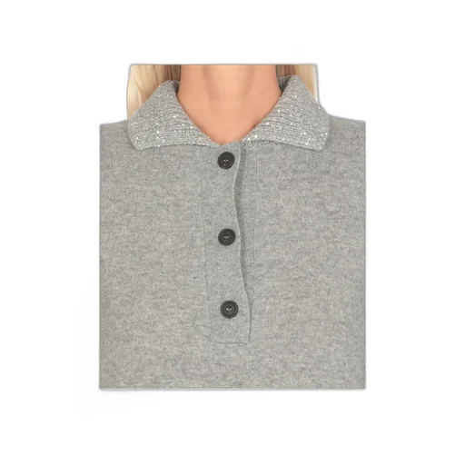 Fabiana Filippi Sequin Embellished Knitted Polo Jumper