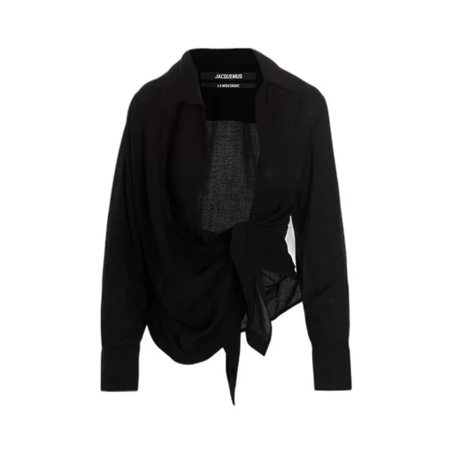 Jacquemus Deep Neckline Knot Detail Blouse