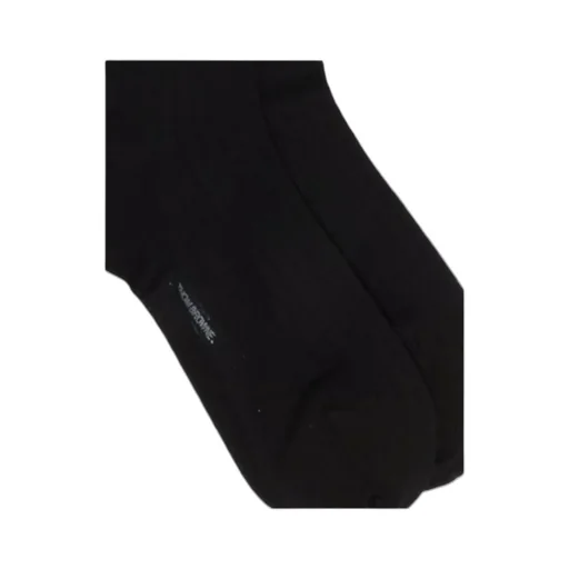 Black Inlaid Striped Wool Tube Socks