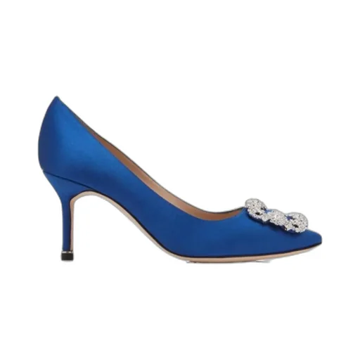 Satin Jewelry Buckle High Heels
