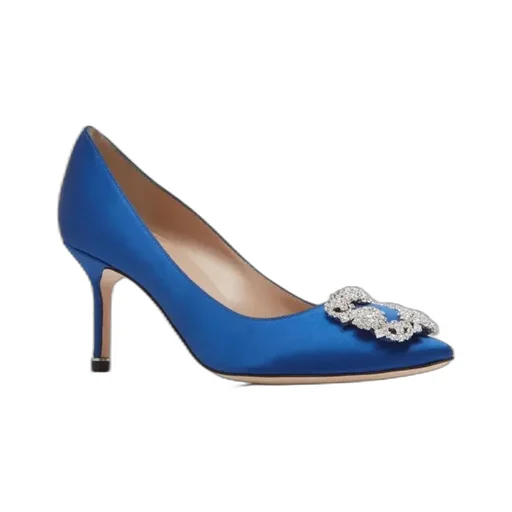 Satin Jewelry Buckle High Heels