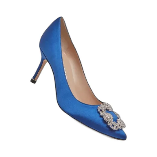 Satin Jewelry Buckle High Heels
