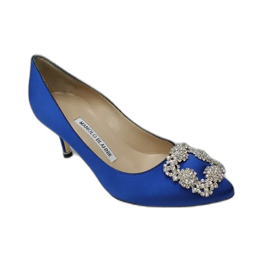 Satin Jewelry Buckle High Heels