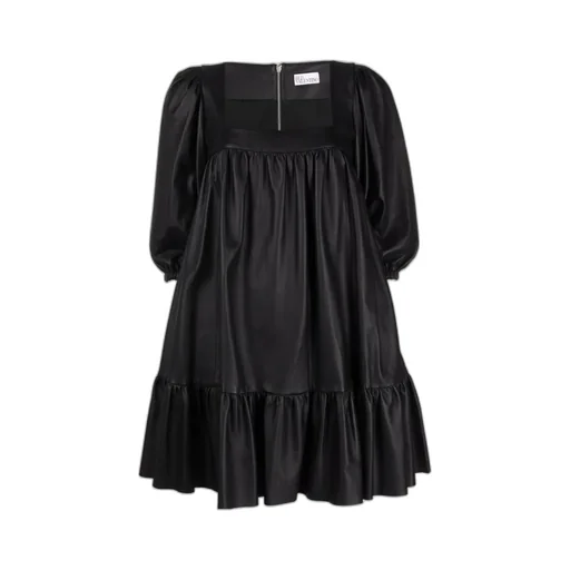 Long-Sleeved Wide-Necked Dress