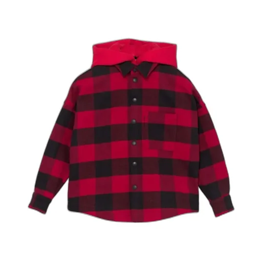 Palm Angels Kids Logo Print Hooded Overshirt