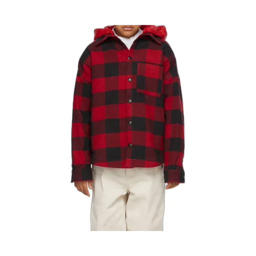 Palm Angels Kids Logo Print Hooded Overshirt