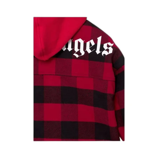 Palm Angels Kids Logo Print Hooded Overshirt