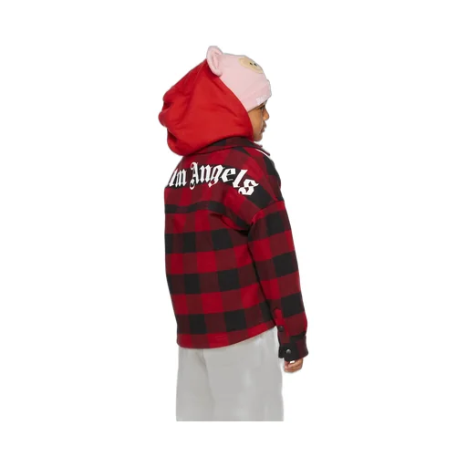Palm Angels Kids Logo Print Hooded Overshirt