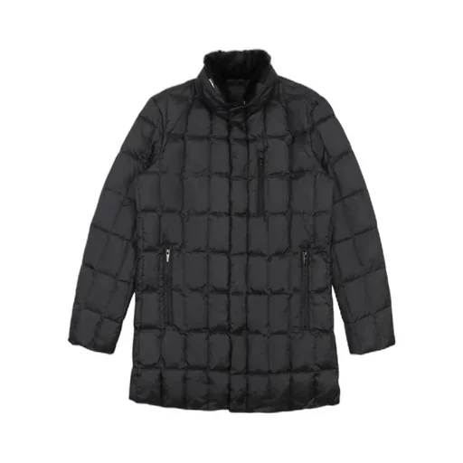 Medium And Long Style Plaid Down Jacket