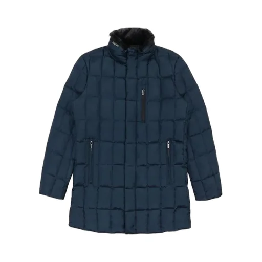 Medium And Long Style Plaid Down Jacket
