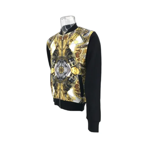 Printed Long-Sleeved Baseball Jacket