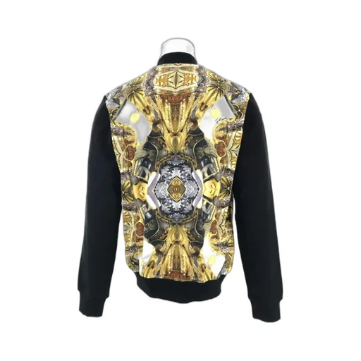 Printed Long-Sleeved Baseball Jacket