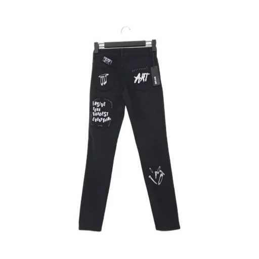 Printed Denim Pants