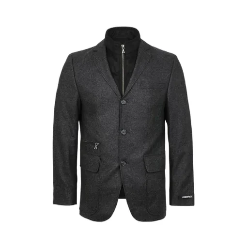 Dark Gray Single-Breasted Suit Coat