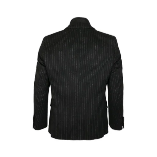 Striped Single-Breasted Suit Jacket