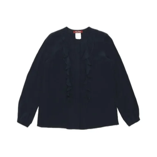 Dark Blue Ruffled Top